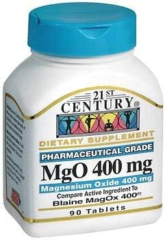 21st Century MgO 400 mg comprimidos - 90 unidades, paquete de 3