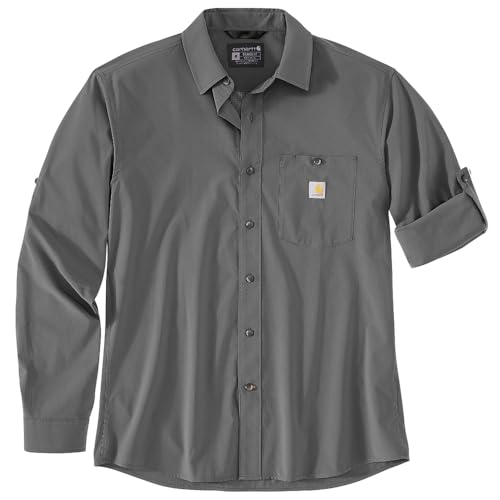 Carhartt Men's Force Sun Defender™ Relaxed Fit Lightweight Long-Sleeve Shirt, Steel, X-Large - image 1