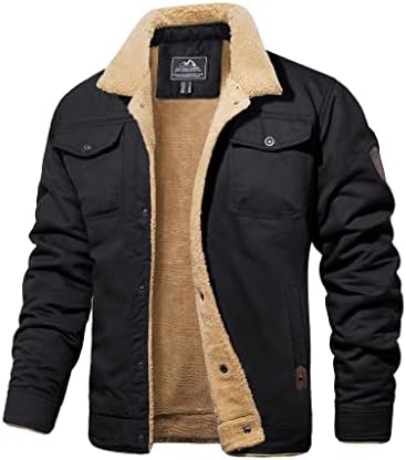 MAGCOMSEN Mens Winter Jacket Fleece Lined Sherpa Jacket Warm Thicken Coat