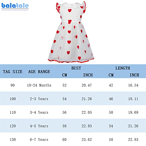 Balatale Toddler Girls Tulle Tutu Dress 18 24 Months Summer Flutter Sleeve Heart Embroidered Princess Birthday Party Dress #TOP6