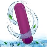 Abseis 10 Modes Quiet Waterproof Tool Powerful Mini Massage Stick for Pleasure, Handheld Travel Pocket Portable Soft Toys Massage Ball for Body Relax (Purple)