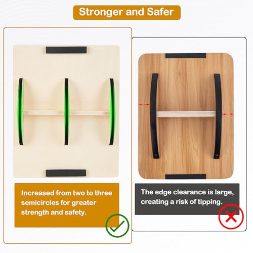 Planche d'équilibre de fitness pour l'équilibre et la stabilité, Balance board bois, Planche équilibre en bois – Image 5