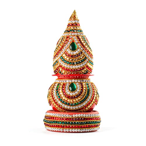 Mangal Kalash Lota de puja rouge d'excellence pour grand mariage indien