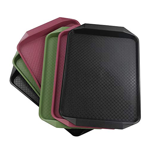 Dynko 6-Pack Bandejas de Plástico para Servir, Bandeja de Servir Comida Rápida Cover