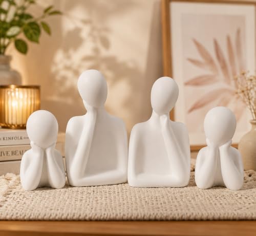 Image of Family Statue - Set of 4(5 inches) | Abstract Human Figurines for Home Decor | Decorative Statues for Living Room, Bedroom & Shelf Decor | Gift for Housewarming & Anniversary