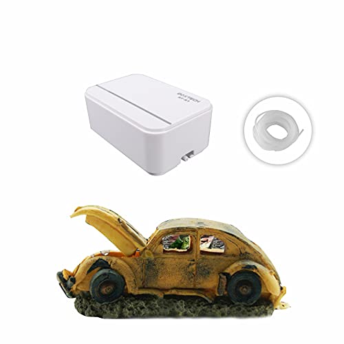 boxtech Aquarium Bundle---Powerful Aquarium Air Pump,16.5 Feet Standard 3/16â€ Airline Tubing, Aquarium Resin Ornament Decoration Car