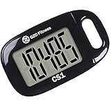 OZO Fitness CS1 Easy Pedometer for Walking | Step Counter with Large Display and Lanyard (Black)