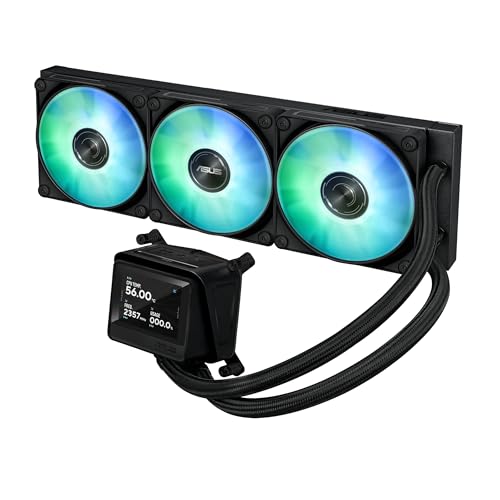 Image of ASUS MAX Gaming LC 360 ARGB LCD All-in-one CPU Liquid Cooler with Advanced Cooling Performance, Vivid 2.4 inch IPS Screen, pre-Installed ARGB Fans, and Aura Lighting, 6 Year Warranty