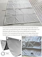 Einziehbar Welle Sonnensegel 1.6x7M Verstellbar Markisenstoff Schattenabdeckung mit Ösen und Kordel Sonnenschutz Wasserdicht UV-beständig Outdoor Pergola Markise für Garten Terrasse Hellgrau – Ansicht 4