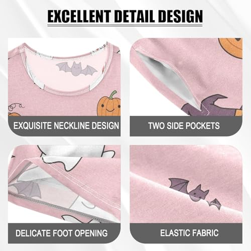 Pajama Short Sets Halloween Themed Cute Pattern Soft Cotton Summer Sleepwear 2 Piece PJS Size 5-14T3