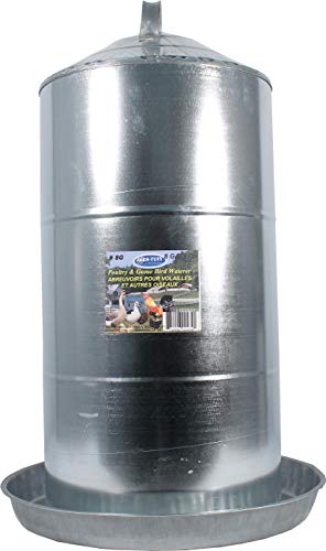 FARM-TUFF Galvanized Poultry Waterer 8 Gallon Capacity - Double-Wall Poultry Fountain with Cone Top - Automatic Gravity-Fed Water Dispenser for Chickens Ducks & Game Birds
