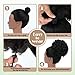 quesdom Afro Puff Ponytail Extension Synthetic Black 80 Grams Afro Puff Drawstring Clip on Kinky Curly Bun for Black Women(1B Black)