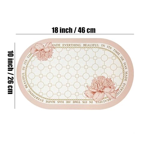 Image of YELONA Leather Dining Table Placemats Set of 2 - Waterproof, Heat Resistant, Anti-Slip, Easy to Clean Table Mats for Dining Table, Kitchen & Home Decor (Peach Fuzz, 40 x 30 cm)