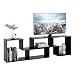 DEVAISE TV Console Stand, Modern Entertainment Center Media Stand, Storage Bookcase Shelf for Living Room, 0.59" Thick, Oak
