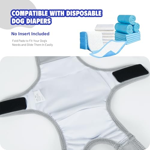 Dog Diapers Female Male，Washable Reusable Period Diapers & Belly Bands, Adjustable Abdominal Wounds Bandages for Heat Cycles & Incontinence, After Surgery, Anti-Harassment or Senior Dogs by ADNIKIA - Image 4