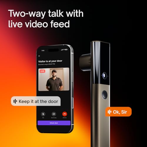 Image of Native Lock Ultra by Urban Company | Smart Door Lock | Face Unlock | Live HD Video & 2-Way Talk | 9-Way Unlock & Doorbell Connect | 5 Bolt Strength | 3-Year Unconditional Warranty | Free Installation