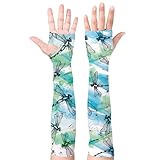 Buwuta Garden Sleeves for Women Dragonfly Sun Protection Farmers Gardening Sleeves Anti-Scratch Arm Cooling Sleeve for Garden