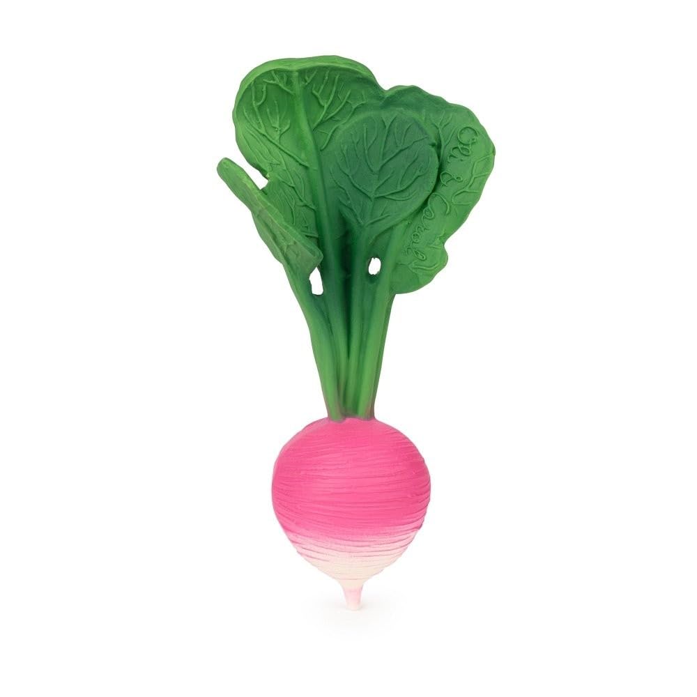 Oli & Carol - Jouet de Dentition et Bain en Caoutchouc Naturel, Ramona The Radish, 15 cm