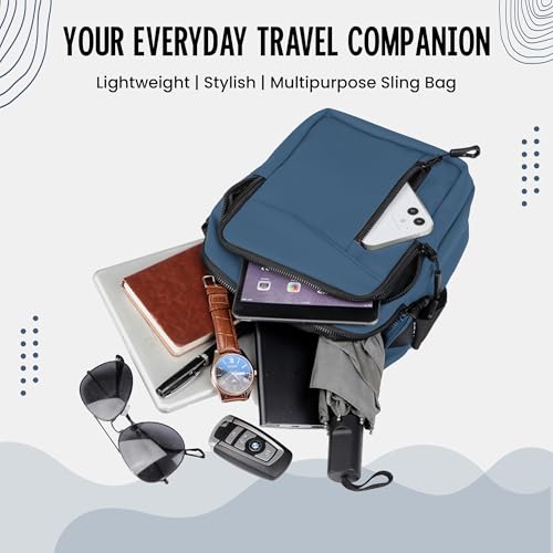 Image of CARRY TRIP Men Sling Bag with 1 Large & 1 Small Compartment, 2 Pockets, Water Resistant Crossbody Travel Bag -Chest Shoulder Side Bag for Travelling, Daily Use - Compact, Lightweight & Durable