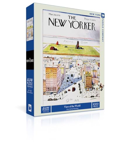 New York Puzzle Company - New Yorker View of The World - 1000 Piece Jigsaw Puzzle for Family Game Nights by Saul Steinberg