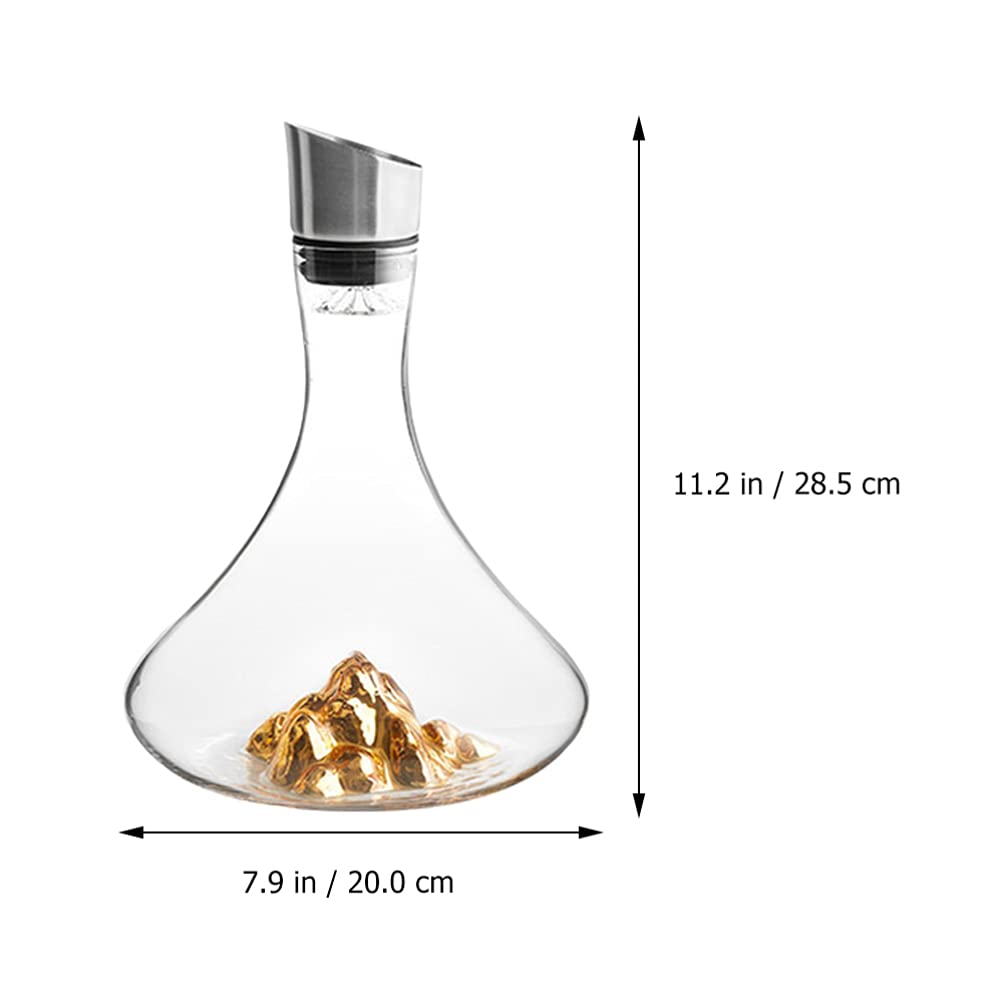 Kreativer Weindekanter 1800ml Kristall Gold für Schnelle Belüftung