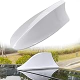 Tobenbone Car Shark Fin Antenna Cover, Automotive Top Roof Aerials AM/FM Radio Signal Base Car Accessories Universal for Most Sedan, Truck, SUV, Van (White)
