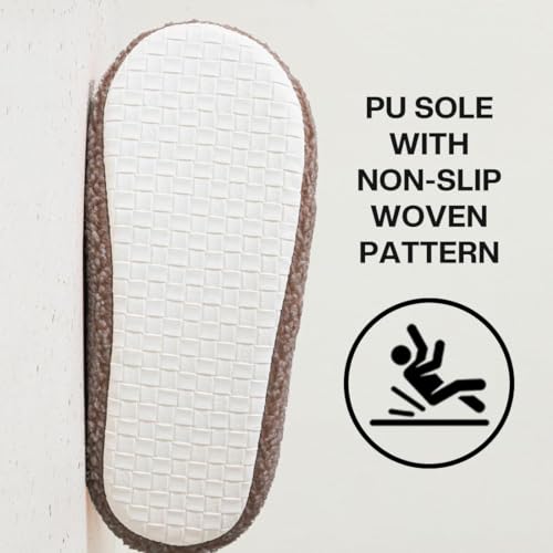 Rojeam Men Women Slippers Warm House Shoes Indoor Outdoor Non-slip Winter House Slippers4