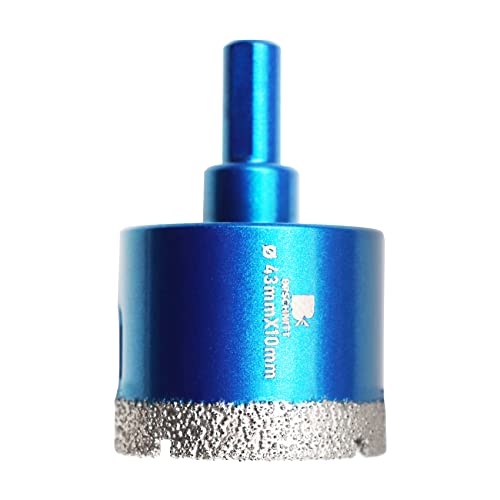 Diamant Trockenbohrer Fliesenbohrer 43mm BRSCHNITT Diamant Bohrkrone - Lochsäge für Keramik, Granit, Porzellan, Fliesen, Feinsteinzeug, Mauerwerk, Marmor Cover
