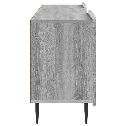 Meuble TV gris Sonoma résistant pour ranger console et décodeur