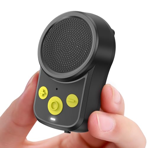 Image of Mini Bluetooth Speaker, Clip-On Portable with Mic, Yellow | Wearable Clip-On Portable Speaker with Built-in Mics Hands-Free Music and Calls 15H Playtime for Hiking /Biking /Outdoors /