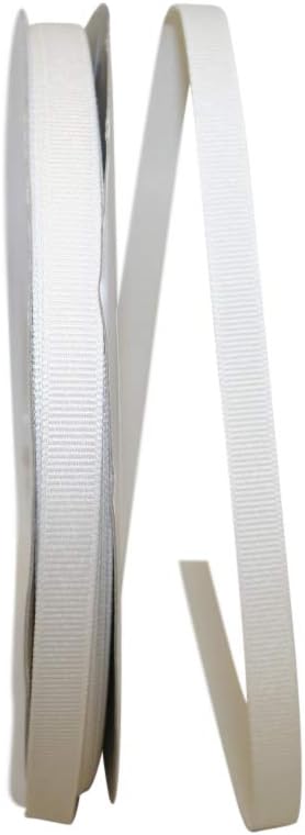 Reliant Ribbon Grosgrain Texture Ribbon, 3/8 Inch X 100 Yards, Antique White