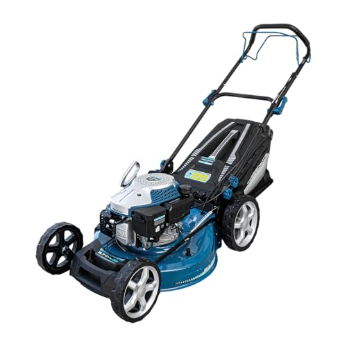 Cecotec Cortacésped de Gasolina Terrenator 4000.51 Total Z Auto. Motor de 167cc, 2,7kW y 3,7CV, Cuerpo de Acero 51cm, Cambio de Altura Sistema Z-Tech y Propulsión Automática, 4in1 con Mulching