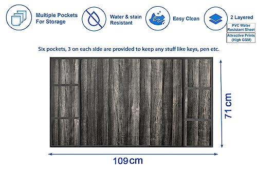 Image of Stylista Refridgerator top Cover Suitable for Samsung RR21C2H25S8 /HL, 189 Liter Fridge, Dimension (WXD) 71x109 CM, Wooden Pattern Black