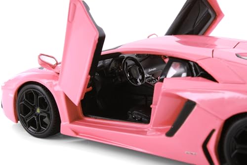 Lamborghini Aventador Coupe, rosa, escala 1:24 miniatura 7