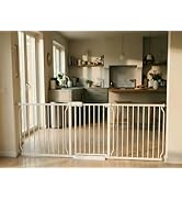 Vothco Extra Wide Baby Gate 85.8-90.5 Inch, Pressure Mounted No Drilling, for Stairs &amp; Doorways, ...