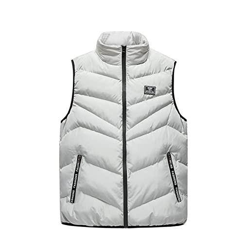 Puffer Vest For Men Full Zipper Casual Slim Fit Quilted Waistcoat Winter Outdoor Thicken Warm Padded Sleeveless Jackets #TOP2