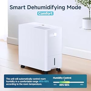 22 Pints Dehumidifier for Basement with Drain Hose2000 SqFt Dehumidifiers for HomeWith 24 Hour Timer FunctionAutomatic DefrostMultiple Dehumidification ModesSuitable for Large Rooms
