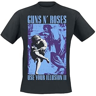 Guns N’ Roses 1991 Illusion Homme T-Shirt Manches Courtes Noir Regular/Coupe Standard - Les Beatles, Paul McCartney, John Lennon, RIngo Starr, George Harrison