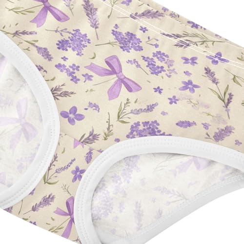 Wusikd Lavender Girls' Underwear Cotton Flower Bows Girls Briefs Soft Toddler Underwear 2T4