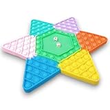 Pop It Fidget Toys Brinquedo Anti-stress Jogo Tabuleiro Grande Estrela Colorido c/ 2 Dados Game...