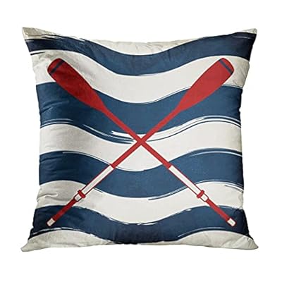 rouihot Set of 4 Throw Pillow Cover 18x18 Inch Red Navy Coastal Nautical Theme Home Decor Pillowcase Square Cushion… 41PFhstuFtS. SS400