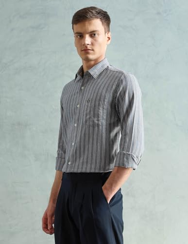 Image of Arrow Sport Men Slim fit Cotton Checked Long Sleeves Spread Collar Shirt