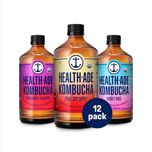 Health-Ade Signature Variety Pack Kombucha Tea, Organic Drink with Living Probiotics, Detoxifying...