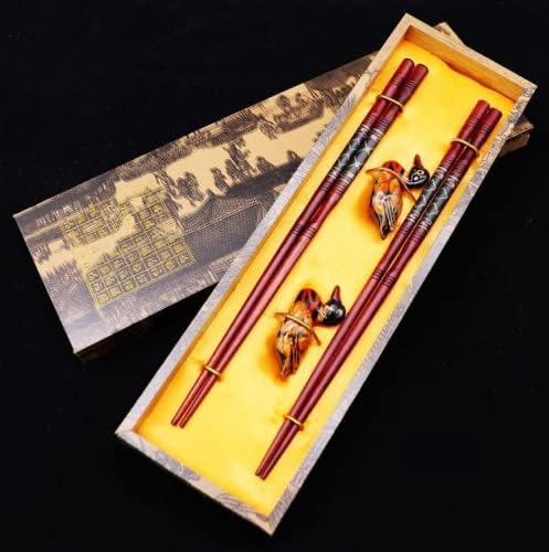 2 Paar Eetstok Herbruikbare Chinese Dragon En Phoenix Eetstokjes Met Houder En Draagtas Chinese Traditionele Stijlvolle Geschenkset