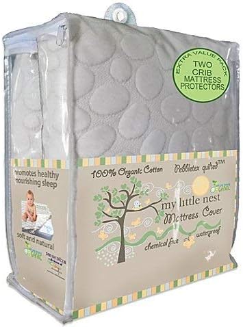 My Little Nest Organic Cotton Quilted Pebbletex Waterproof Crib Mattress Pad (2)