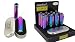 Solid Metal Flint Ignition Clipper Lighter "NEW MIX COLOUR BLUE GREEN PURPLE " - Brushed Chrome Finish - Comes in Embossed Presentation Tin