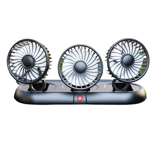  Ventilatore Pieghevole Per Auto Volodya A 3 Teste - 3 Velocità Regolabili, USB 5V/accendisigari 12V/24V, Raffreddamento ABS A Basso Rumore Per Camion/scrivanie Da Ufficio(Black white (USB/5v))