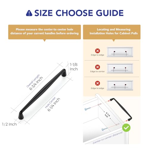 Image of Ravinte 30 Pack 6-1 /4 Inch Matte Black Kitchen Cabinet Handles Solid Zinc Alloy Cabinet Pulls Cupboard Hardware Drawer Handles
