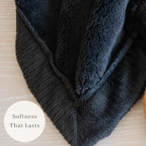 Image of Saranoni Luxury Security Blankets for Babies | Ultra-Soft Lush and Boutique Quality Baby Blanket | Perfect for Infants & Newborns | Charcoal, Mini - 15 inch x 20 inch