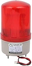 Hanutech Multivolt Industrial AC/DC Red LED Rotating Warning Light Signal Tower Lamp 90db